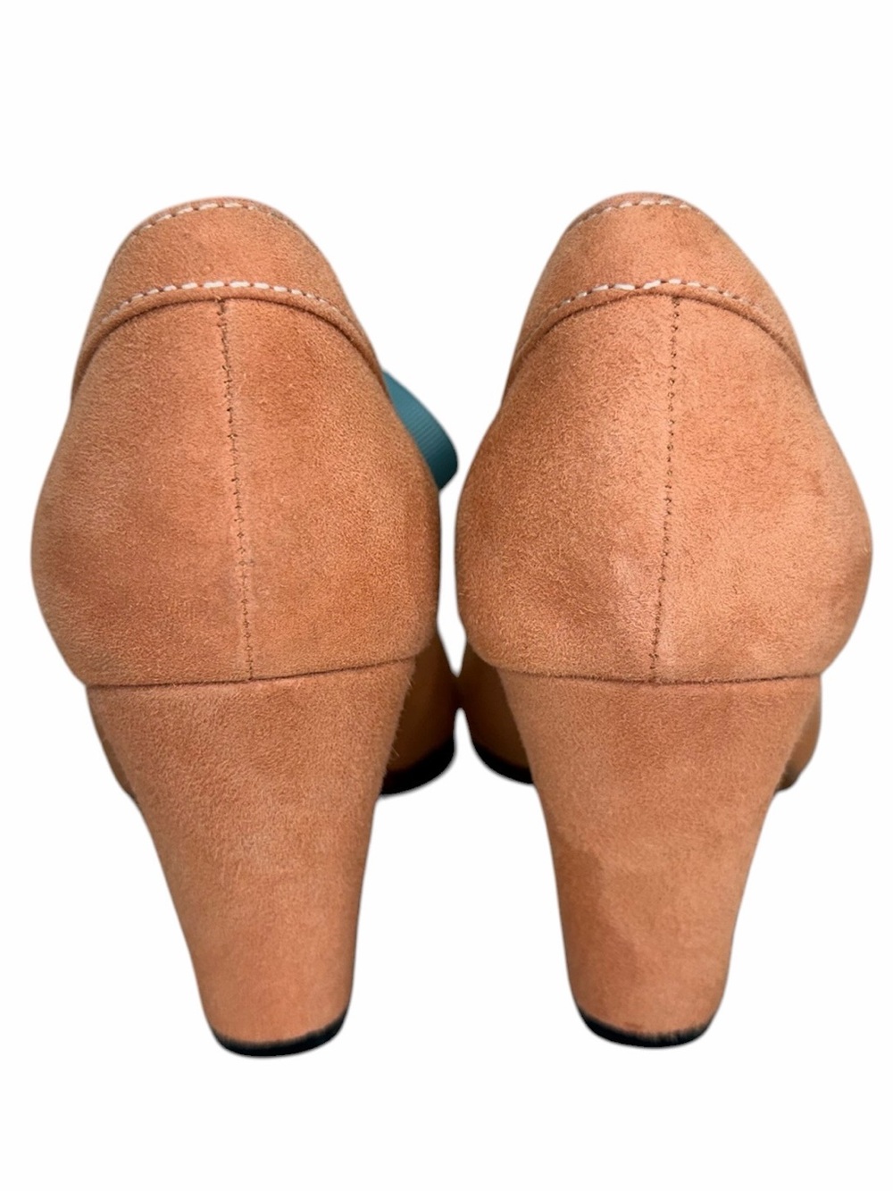American Duchess Royal Vintage Cora Sandals Size 9 Peach Suede 1940s Heels - Picture 6 of 10